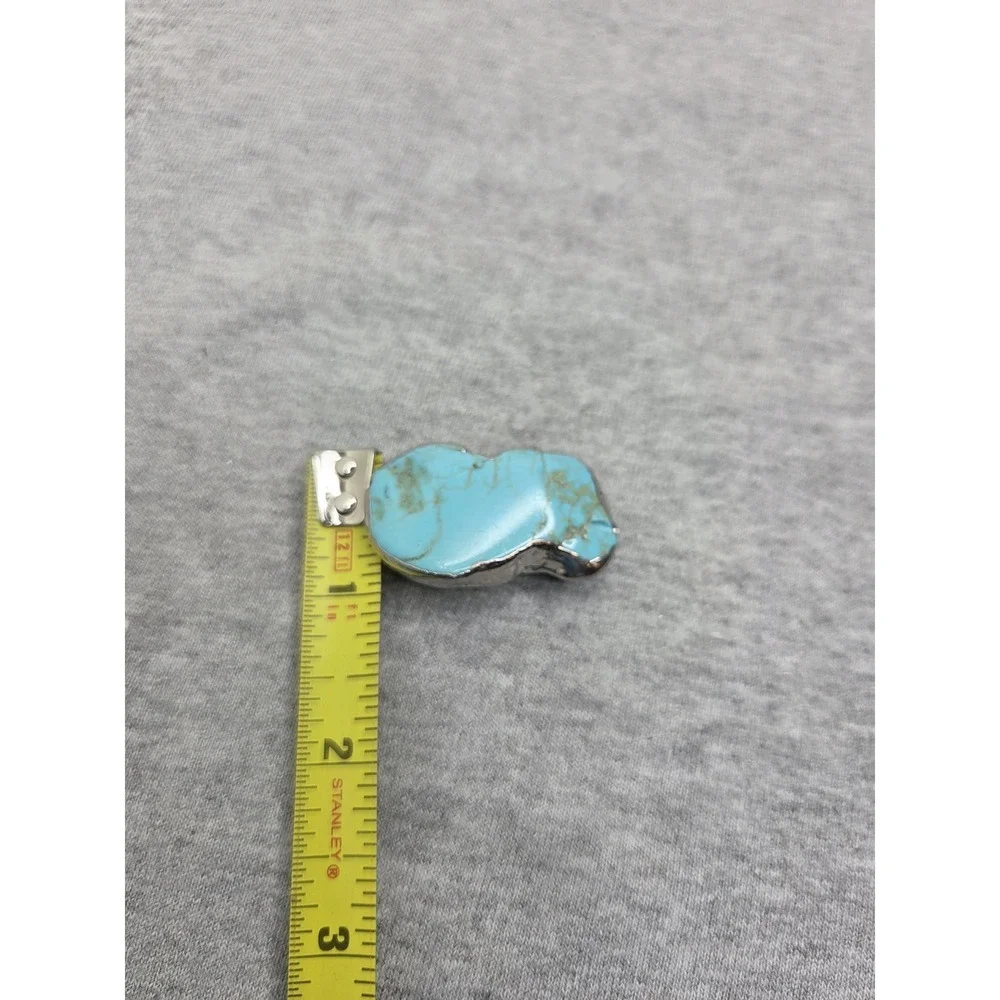 Vintage Kingman Slab Turquoise Womens Belt Buckle Pendant Necklace Dual Use